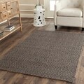 Handwoven Natural Fiber Doubleweave Sea Grass Grey Rug (5' x 8')