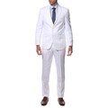 Angelino Litrico by Ferrecci Men's White Linen Blend Two-piece Two-button Suit