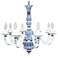 Blue Garden Ceramic 8-light Chandelier