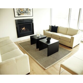 (>_<)  Windjammer Basketweave Seagrass Rug with Khaki Cotton Border (10' x 14')