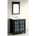 Louisiana Black 30-inch Bath Vanity with 2 Doors and White Marble Top