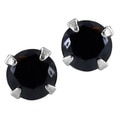 Sterling Silver Round Multi-faceted Colored Cubic Zirconia Earrings