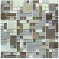 Somertile 12x12 Reflections Versailles Tundra Glass/ Stone Mosaic Tiles (Pack of 10)