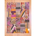 Antique Afghan Hand-woven Tribal Patchwork Kilim Multi-colored Wool Rug (4'2 x 5'9)