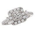 14k White Gold 3/4ct TDW Diamond Halo Engagement Ring (G-H, SI1-SI2)