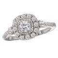 14k White Gold 3/4ct TDW Diamond Halo Engagement Ring (G-H, SI1-SI2)