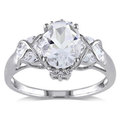 Miadora 10k White Gold White Topaz and Diamond Accent Ring