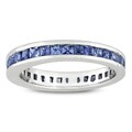 Miadora 14k White Gold Sapphire Eternity Ring