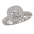 14k Gold 3/5ct TDW Diamond Halo Milligrain Engagement Ring (G-H, SI1-SI2)