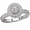 14k White Gold 1/2ct TDW Diamond Halo Engagement Ring (G-H, SI1-SI2)