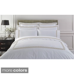 (^.^)/  Cable Embroidered Egyptian Cotton Collection 300 Thread Count Duvet Cover