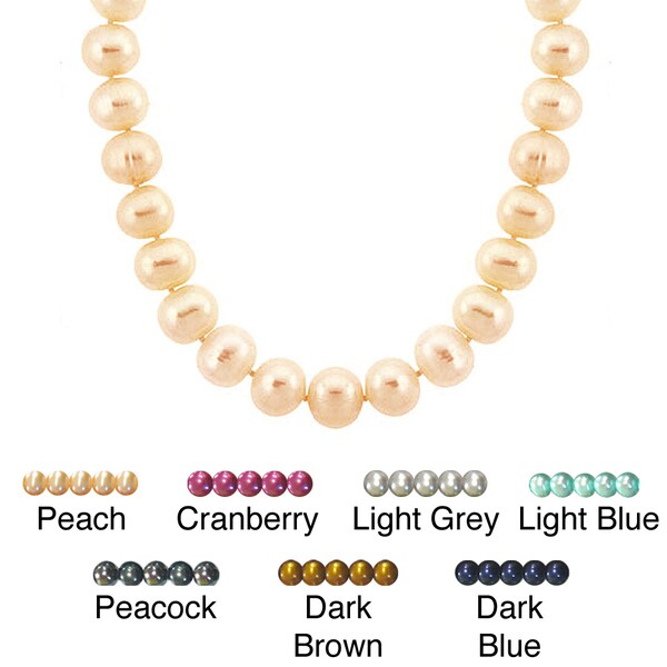 Glitzy Rocks Colored Freshwater Pearl Necklace (8 9 mm)