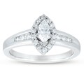 14k White Gold 1/2ct TDW Diamond Halo Engagement Ring (G-H, I1-I2)