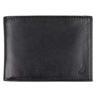 Nautica Men's Genuine Leather Slim Passcase Wallet