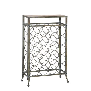 Driftwood Metal/ Wood 20-bottle Wine Rack