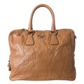 Prada Tan Antiqued Nappa Leather Top Handle Satchel