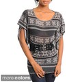 Stanzino Women's Geometric Print Belted Top