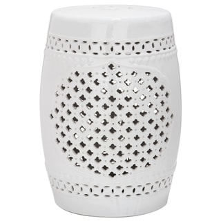 (_ _ ) Safavieh Paradise Gardens White Ceramic Garden Stool