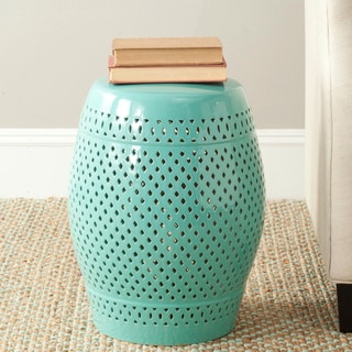 (^ ^)// Safavieh Paradise Courtyard Light Blue Ceramic Garden Stool