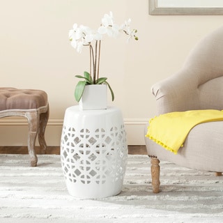 Safavieh Paradise Tranquility White Ceramic Garden Stool
