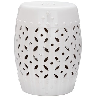 Safavieh Paradise Harmony White Ceramic Garden Stool