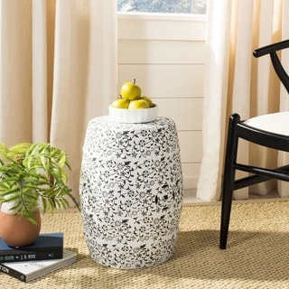 Save Price Safavieh Paradise Scrolls White Ceramic Garden Stool