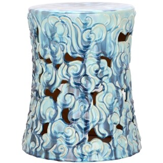 Find Shop Safavieh Paradise Treasure Blue Ceramic Garden Stool