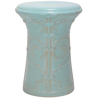 (^.^)/  Safavieh Paradise Zoe Light Blue Ceramic Garden Stool