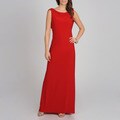 NW Nightway Women's Red Draped Back Gown