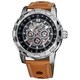Akribos XXIV Men's Water-resistant Automatic Brown Leather Strap Watch
