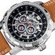 Akribos XXIV Men's Water-resistant Automatic Brown Leather Strap Watch