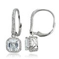 Icz Stonez Sterling Silver 4 7/8ct TGW Cubic Zirconia Square Earrings