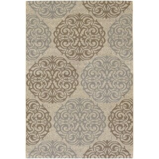 Five Seasons Montecito/ Cream-Sky Blue Area Rug (3'7 x 5'5)