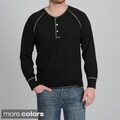 Central Park Men's Contrast Stitch Knit Henley Shirt