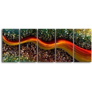 Buy  'Satin riverlet through O's' 5-piece Handmade Metal Wall Art Set
