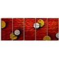 'Sun & moon suspended' 5-piece Handmade Metal Wall Art Set