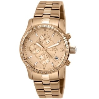 JBW Women's 'Novella' 18K Rose Gold-plated Steel Chronograph Watch