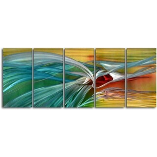 Low Price 'Push and pull' 5-piece Handmade Metal Wall Art Set