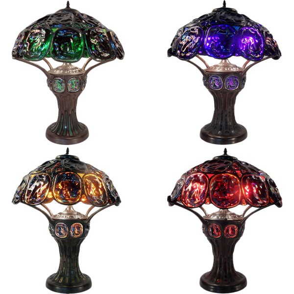 Tiffany Style Turtleback Table Lamp with Lighted Base ...