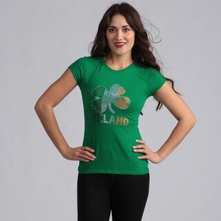 Women's Green 'Ireland Shamrock' T-shirt-Image