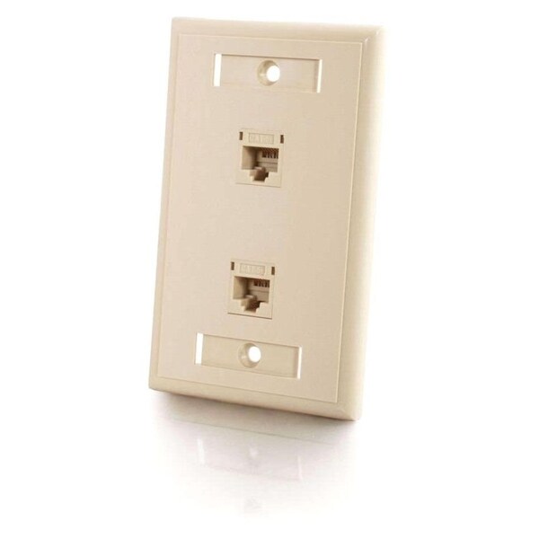 C2G Dual Cat5E RJ45 Configured Wall Plate - Ivory