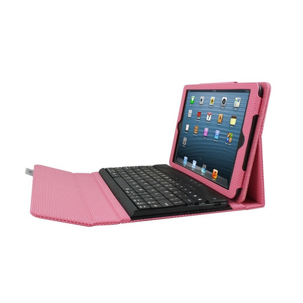 iPad mini Case with Detachable Bluetooth Keyboard - Pink Via Ergoguys