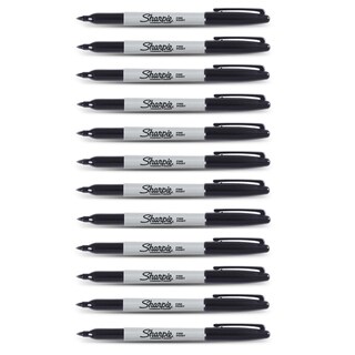 Sharpie Black Permanent Fine Point Markers (Pack of 12)