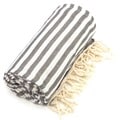 Authentic Pestemal Fouta Graphite Grey Turkish Cotton Beach Towel