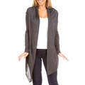 Stanzino Women's Charcoal Open Front Cardigan