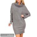 Stanzino Women's Cowl Neck Wide Sleeve Sweater Dress