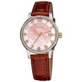 August Steiner Women's Swiss Quartz Mother of Pearl Crystal Strap Watch