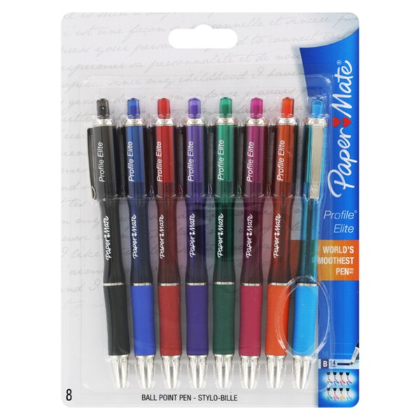 Paper Mate Profile Elite Retractable Bold Ballpoint Pens (Pack of 8)