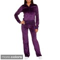 Stanzino Women's Velour Hooded Sweatsuit Set
