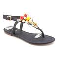 All Black Women's 'Jewel Vine' Basic Textile Sandals (Size 6.5)